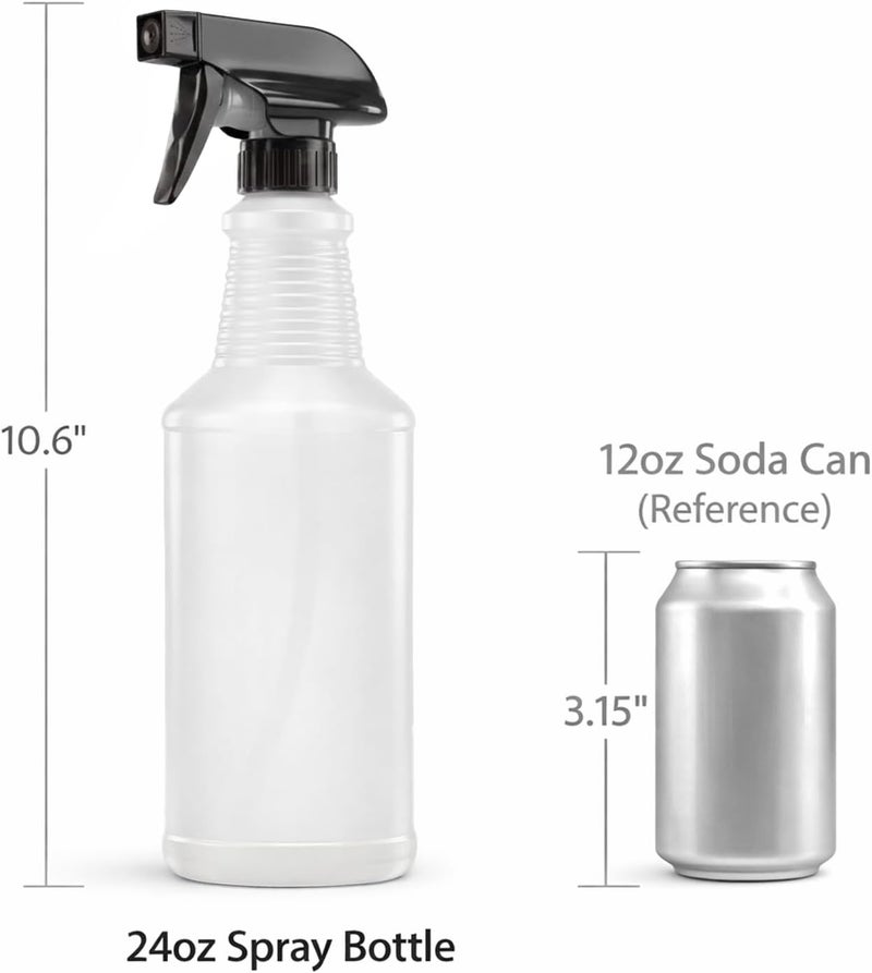 Bar5F Chemical-Resistant Spray Bottle – BPA-Free, Durable, Adjustable Nozzle for Cleaning, Gardening, Hydrogen Peroxide, Rubbing Alcohol, Leak-Proof, Multipurpose (Black (2-Pack) 24-Ounce) - Image 3